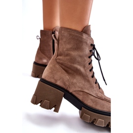 Lemar Stivali isolati in pelle scamosciata da donna marrone chiaro beige 2