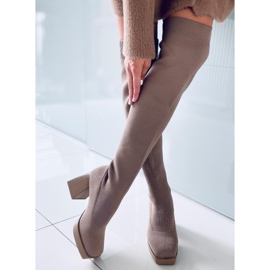 PA1 Stivali con tacco alto di Hilary Khaki beige 1