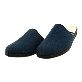 Pantofole da uomo Befado isolate con pelliccia di pecora pu 000M325, blu navy 3
