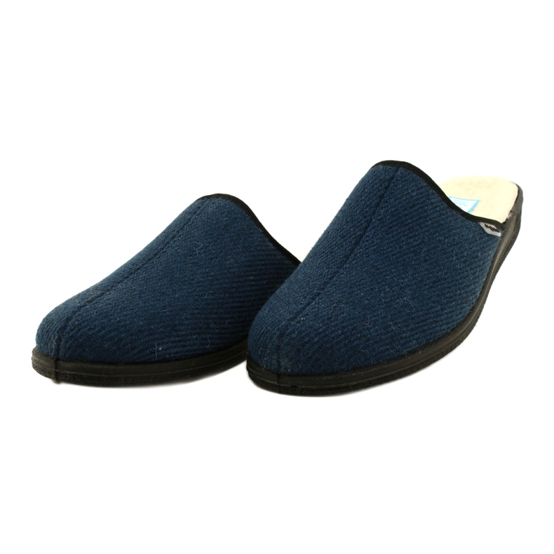 Pantofole da uomo Befado isolate con pelliccia di pecora pu 000M325, blu navy 3