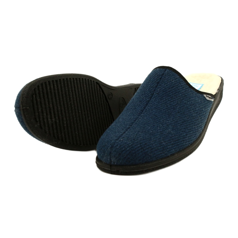 Pantofole da uomo Befado isolate con pelliccia di pecora pu 000M325, blu navy 4
