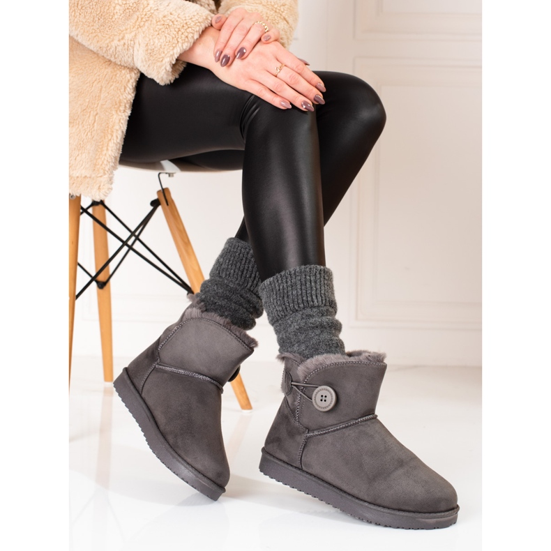 Caldi doposci da donna Shelovet grigio con bottone 1