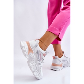 BM Sneakers alla moda da donna con plateau bianche e rosa Biko bianco 2