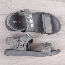 Sandali sportivi da uomo Big Star HH174843 grigi con velcro grigio 1