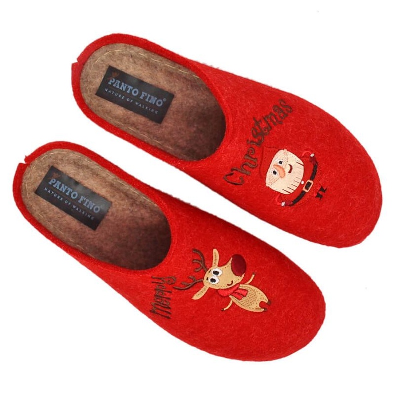 Pantofole natalizie in feltro Panto Fino KK267037 INT1769 rosso 2