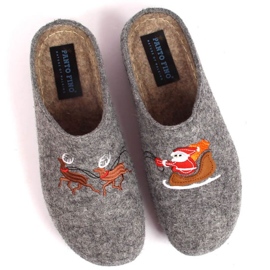 Pantofole natalizie in feltro Panto Fino WKK267022 INT1797A grigio 1