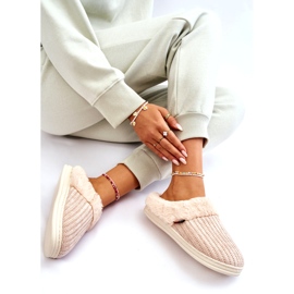 PA1 Pantofole Slip-On Isolate Da Donna Con Pelliccia Beige Leriss 5