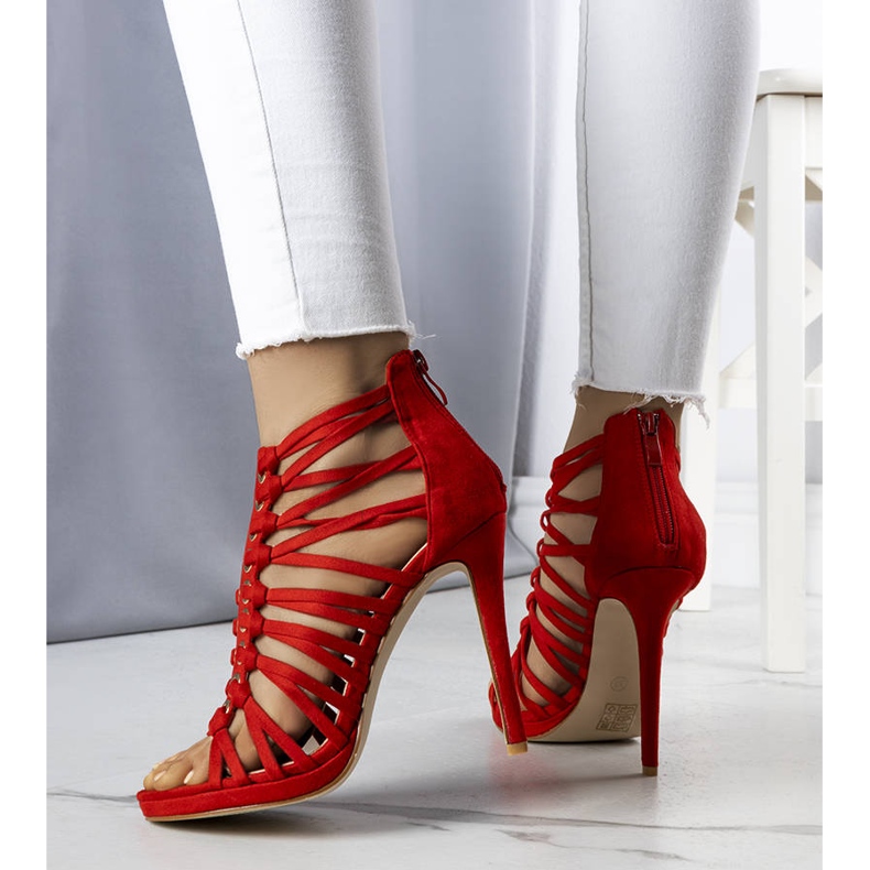 BM Sandali tacco alto Pompis rossi rosso 1