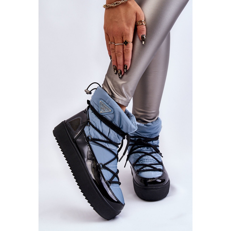 Stivali da neve stringati alla moda da donna Carrios blu 2