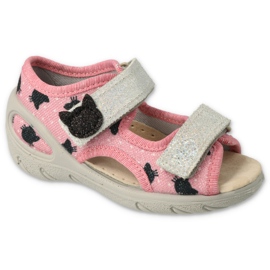 Scarpe per bambini Befado pu 065P174 nero rosa argento 1