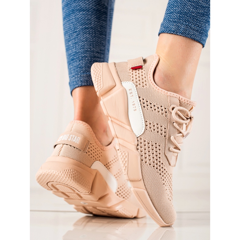 Sneakers da donna traforate Big Star JJ274272 beige 1