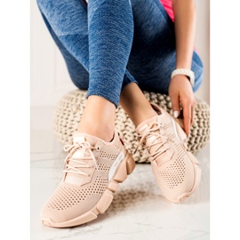 Sneakers da donna traforate Big Star JJ274272 beige 2