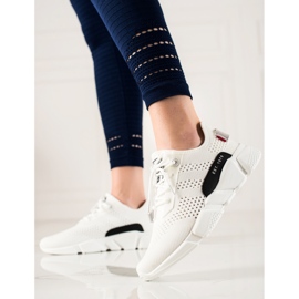 Sneakers da donna traforate Big Star JJ274271 bianca 1