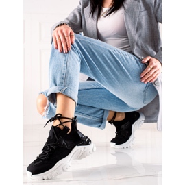 TRENDI Sneaker alla moda con lacci nero 2