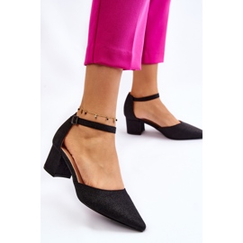 PG1 Décolleté lucidi alla moda con tacco basso Leilany nero 2