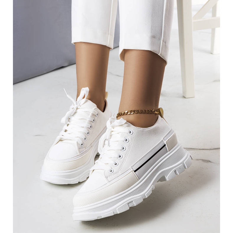 BM Sneakers alte con plateau di colore bianco di Lavaris bianca 1