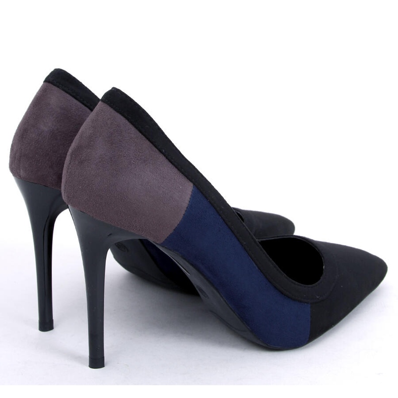 BM Stiletto donna tricolore LT104P NERO / BLU / GRIGIO 1