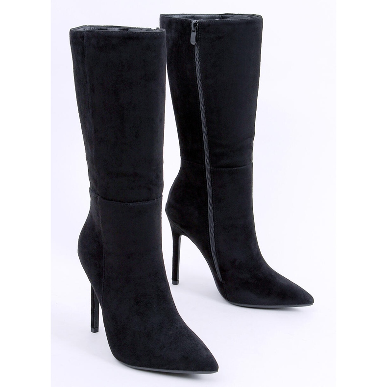 BM Stivali classici in camoscio con tacco alto Marissa Black nero 1