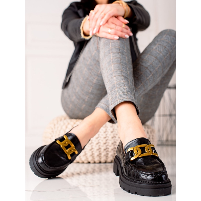 Mocassini Con Eco Pelle Fashion LA.FI nero d'oro 1