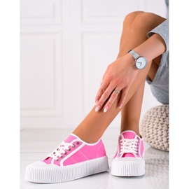 SHELOVET Scarpe Da Ginnastica Su Un'ampia Piattaforma rosa 1