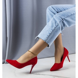PA1 Tacchi rossi Alayah realizzati in ecopelle scamosciata rosso 1
