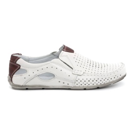 Olivier Mocassini da uomo in pelle bianca 901 scarpe estive bianco 1