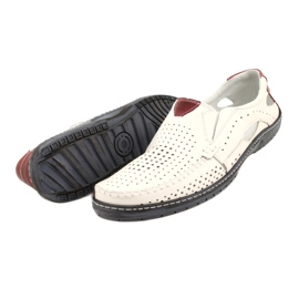 Olivier Mocassini da uomo in pelle bianca 901 scarpe estive bianco 4
