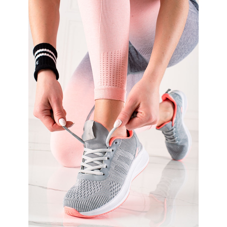 TRENDI Scarpe sportive in tessuto grigio 1