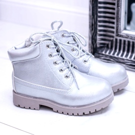 PA1 Stivali Dexter Trappers isolati argento per bambini d'argento d'argento 3