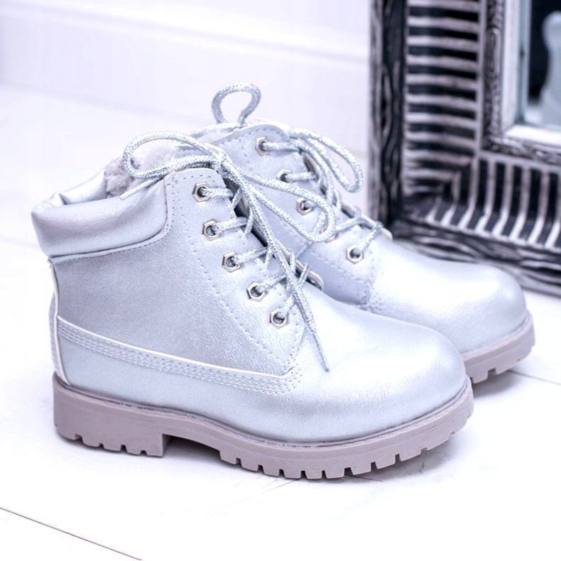 PA1 Stivali Dexter Trappers isolati argento per bambini 3