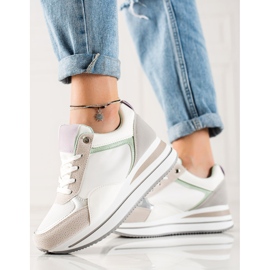 TRENDI Sneakers alla moda sulla piattaforma bianca multicolore 1