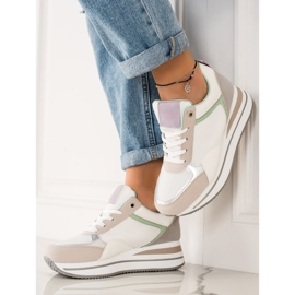TRENDI Sneakers alla moda sulla piattaforma bianco multicolore 2