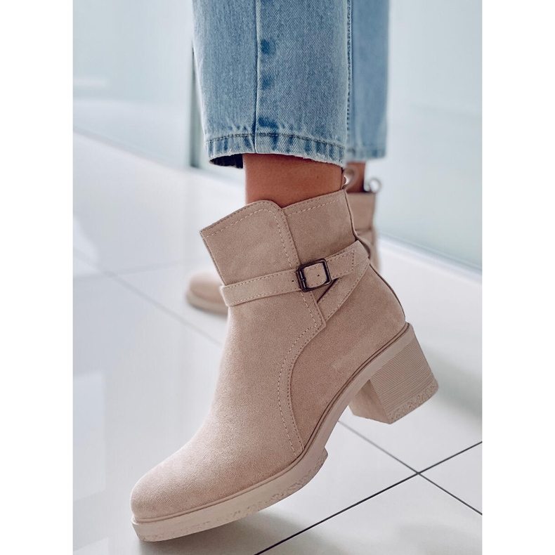 BM Stivali a tacco largo Aretha Beige 2