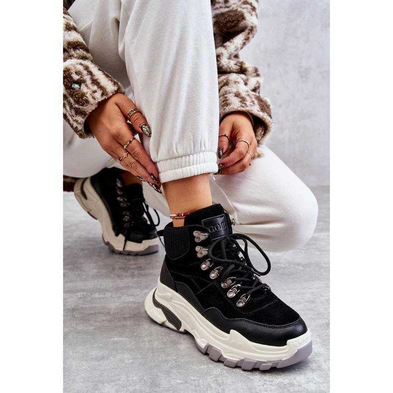 Scarpe sportive alte da donna GOE KK2N4098 nere nero 1