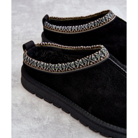 Pantofole da donna in camoscio con pelliccia nera Buffie nero 1