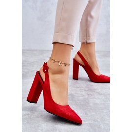 PA1 Décolleté con punta a punta con tacco alto Alanza rosso 2