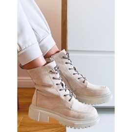 PA1 Stivali stringati in suede Roisin Beige 1