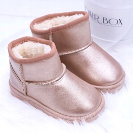 FRROCK Caldi stivali da neve per bambini champagne Scooby rosa d'oro 2