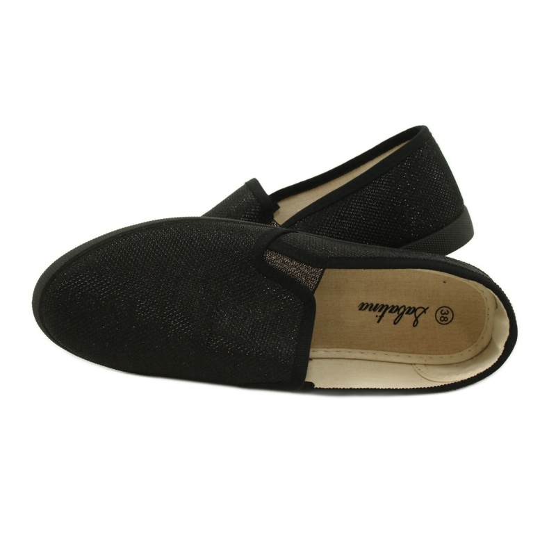 Sabatina Sneakers slip-on glitter nere DMC-15 nero 3