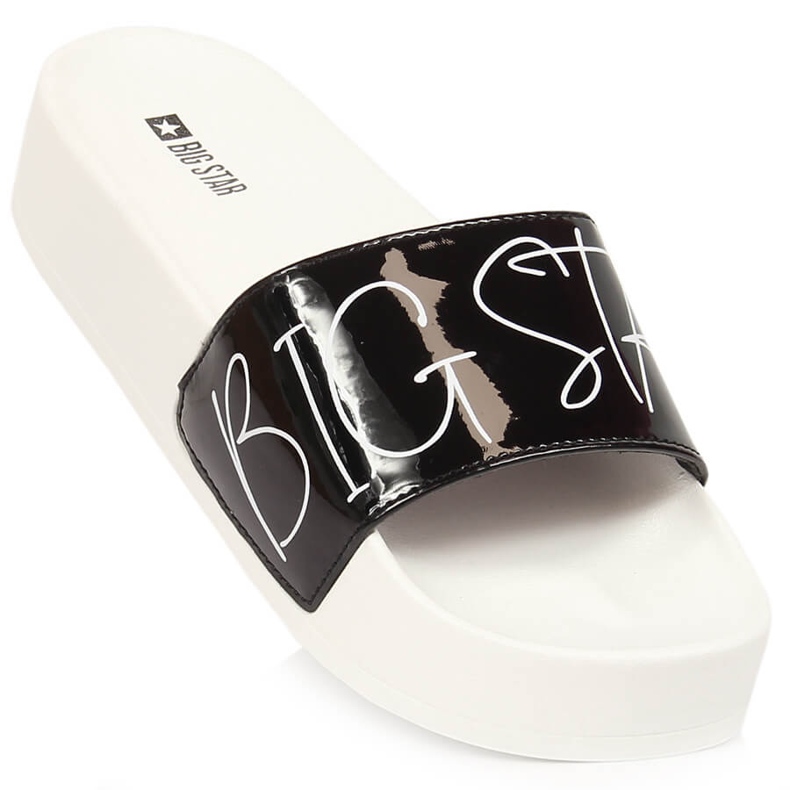 Pantofole da donna laccate nere sulla piattaforma Big Star JJ274A276 nero 1