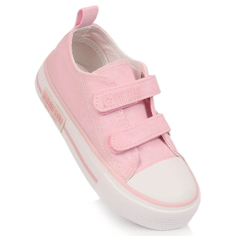 Sneakers da bambina con velcro Big Star KK374083 rosa cipria 1