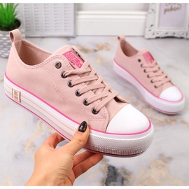 Sneakers da donna sulla piattaforma rosa cipria Big Star LL274181 1