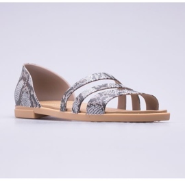 Sandali piatti aperti Crocs Tulum W 206109-15W beige marrone 1