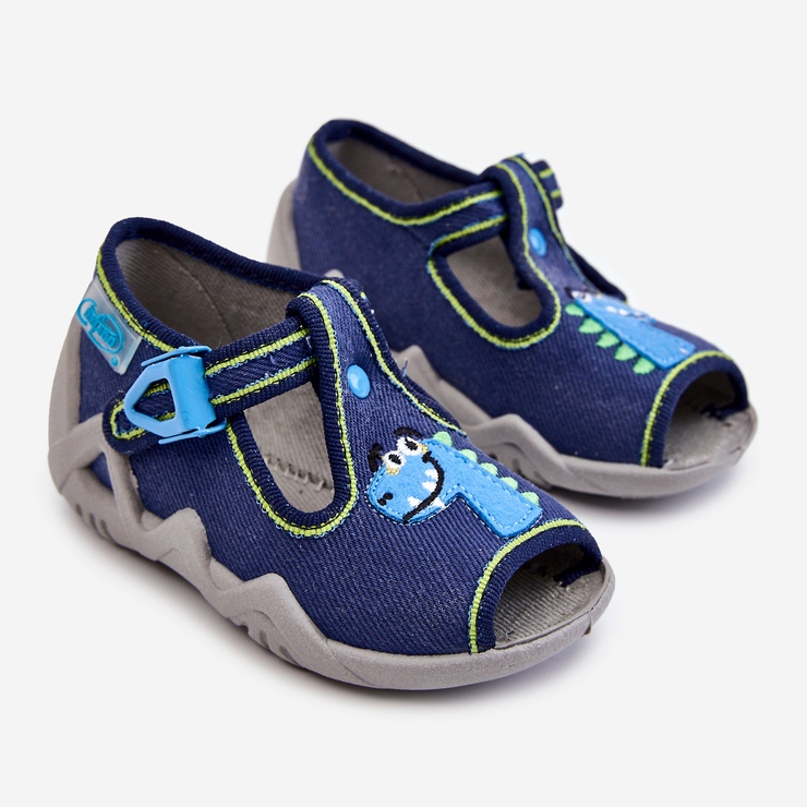 BEFADO S.A. Pantofole sandali per bambini Befado Dinosaur 217P116 blu navy 1
