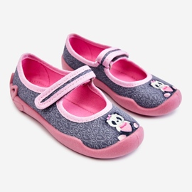 BEFADO S.A. Pantofole per bambini Befado Panda 114X506 Grigio-Rosa 1