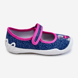 BEFADO S.A. Pantofole da ballerina per bambini Befado Teddy Bear 114X505 blu navy rosa 2