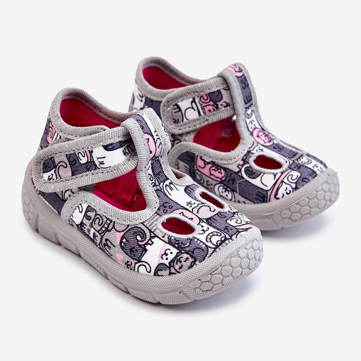 BEFADO S.A. Pantofole per scarpe per bambini Befado Kotki 630P001 grigio 1