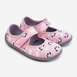 BEFADO S.A. Pantofole per bambini Ballerine con velcro Befado Pandy 955X021 rosa chiaro 1
