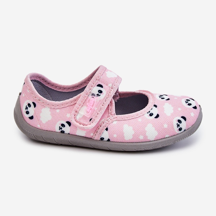 BEFADO S.A. Pantofole per bambini Ballerine con velcro Befado Pandy 955X021 rosa chiaro 2