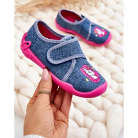 BEFADO S.A. Pantofole per bambini Befado Unicorno 122X016 Blu-Rosa 1